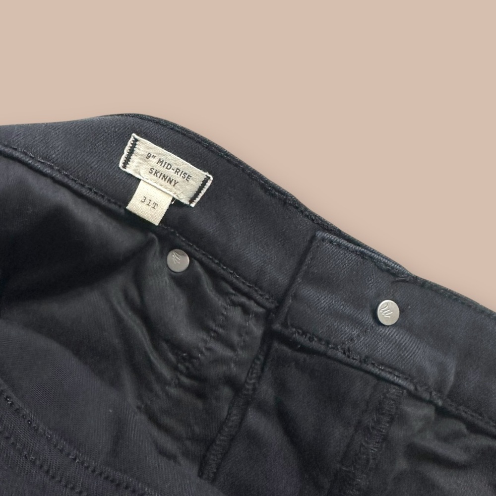 Madewell jeans 9” mid rise skinny size 31T black minimalist - Picture 7 of 8